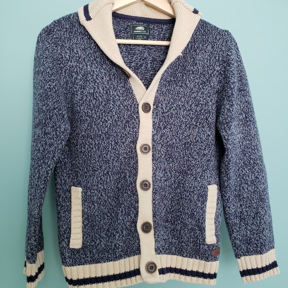 Roots Kids XL blue sock monkey sweater
